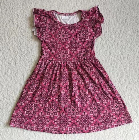 Baby girls maroon floral pearl dresses