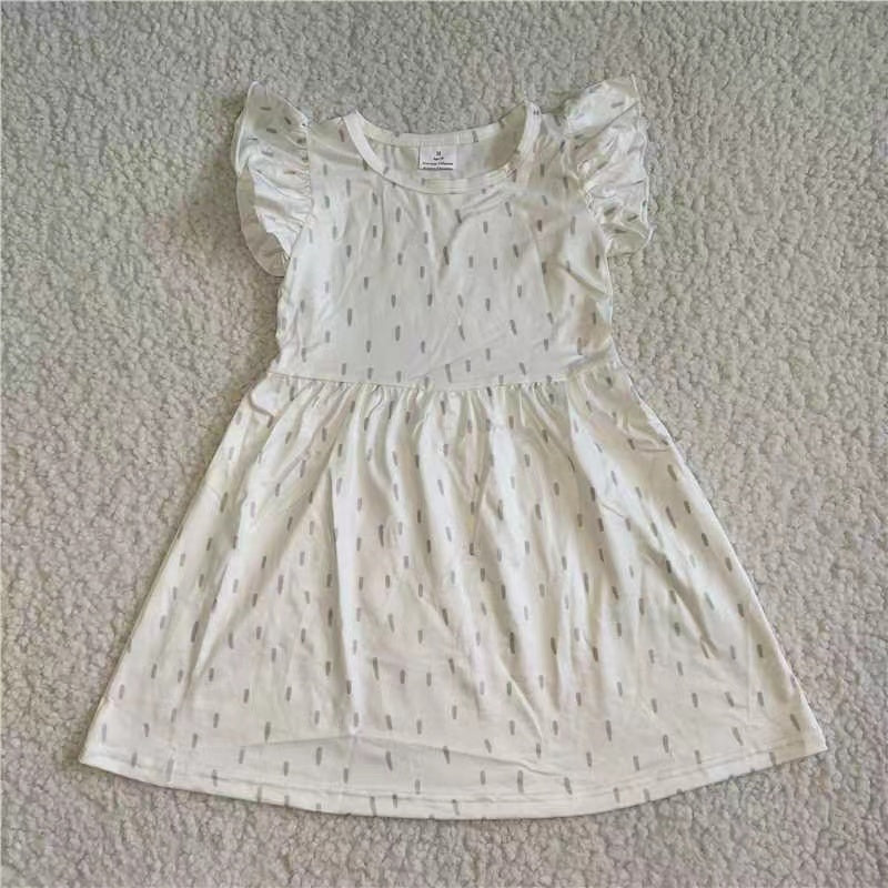 Baby girls white dots pearl dresses