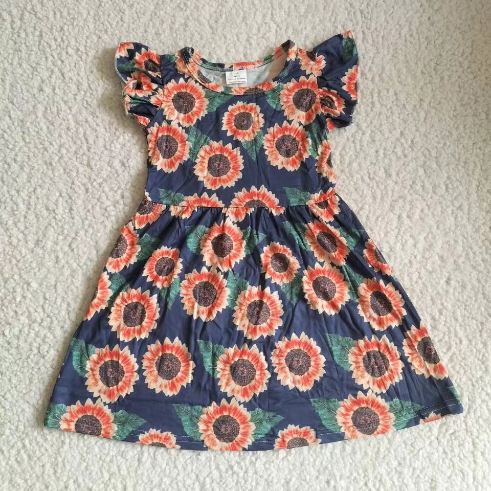 Baby girls sunflower pearl dresses