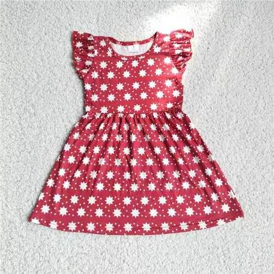 Baby girls red star pearl dresses