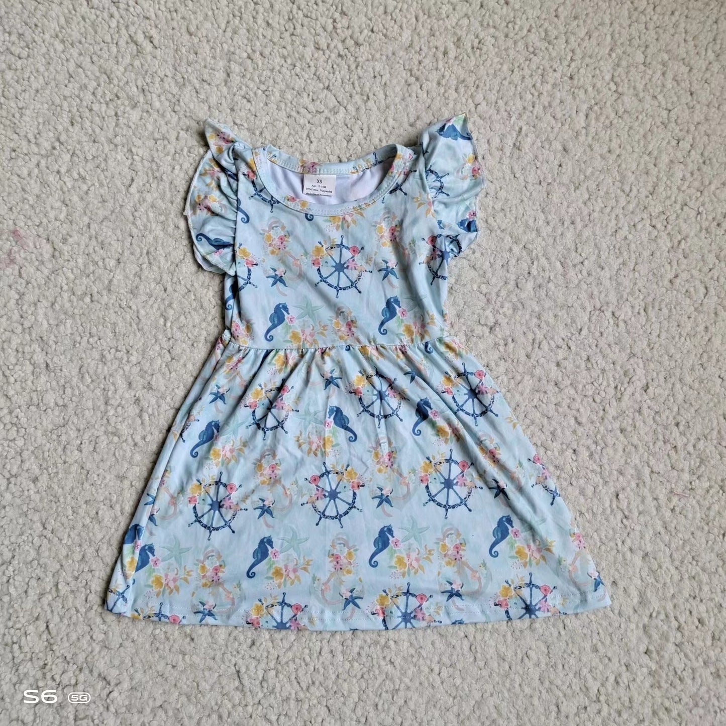 Baby girls blue pearl dresses