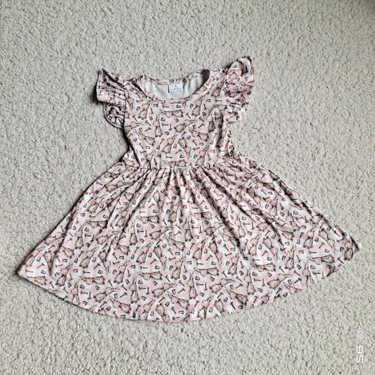 Baby girls pink leopard pearl dresses