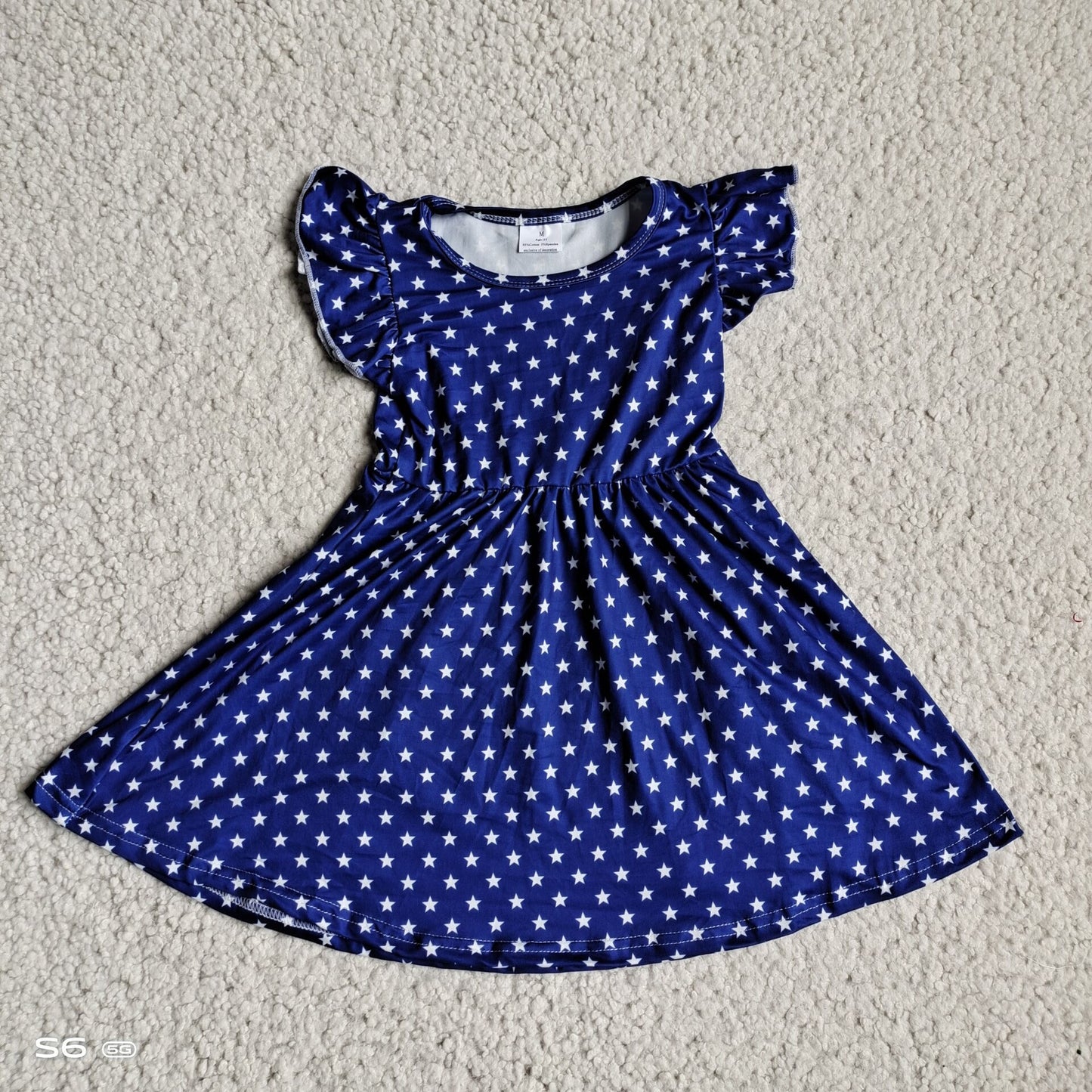 Baby girls blue star pearl dresses