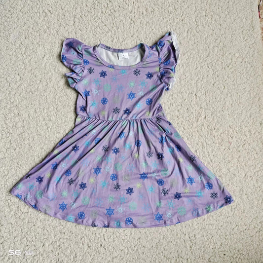 Baby girls purple floral pearl dresses