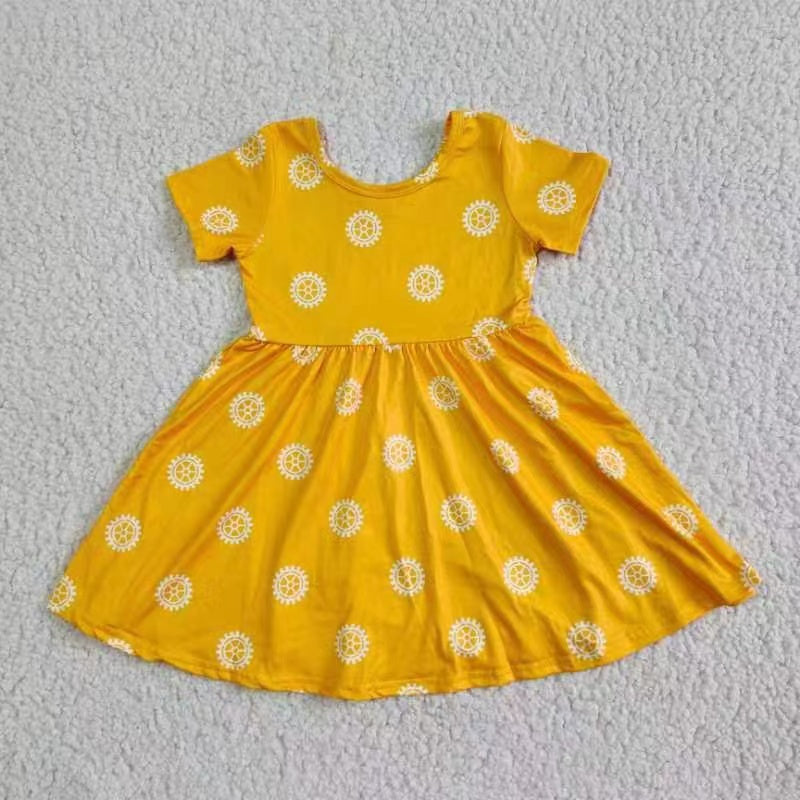 Baby girls yellow pearl dresses