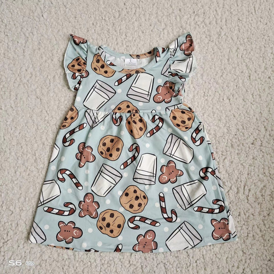 Baby girls Christmas blue biscuits pearl dresses