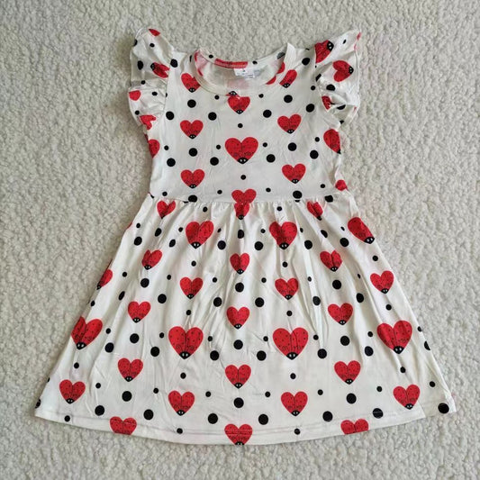 Baby girls red heart pearl dresses