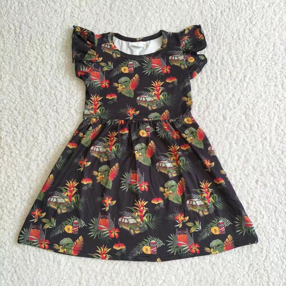 Baby girls dinosaur pearl dresses