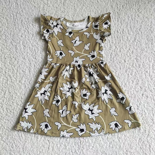 Baby girls leaves brown pearl dresses