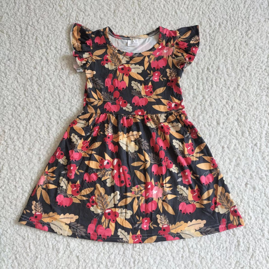 Baby girls leaves pearl dresses