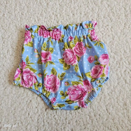 Baby Girls blue floral bummie bloomers