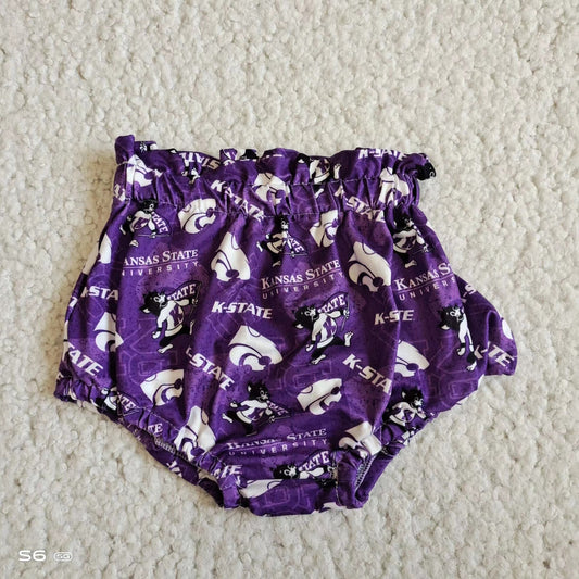Baby Girls purple football bummie bloomers