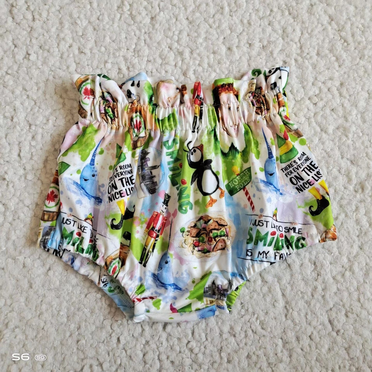 Baby Girls cartoon Christmas bummie bloomers