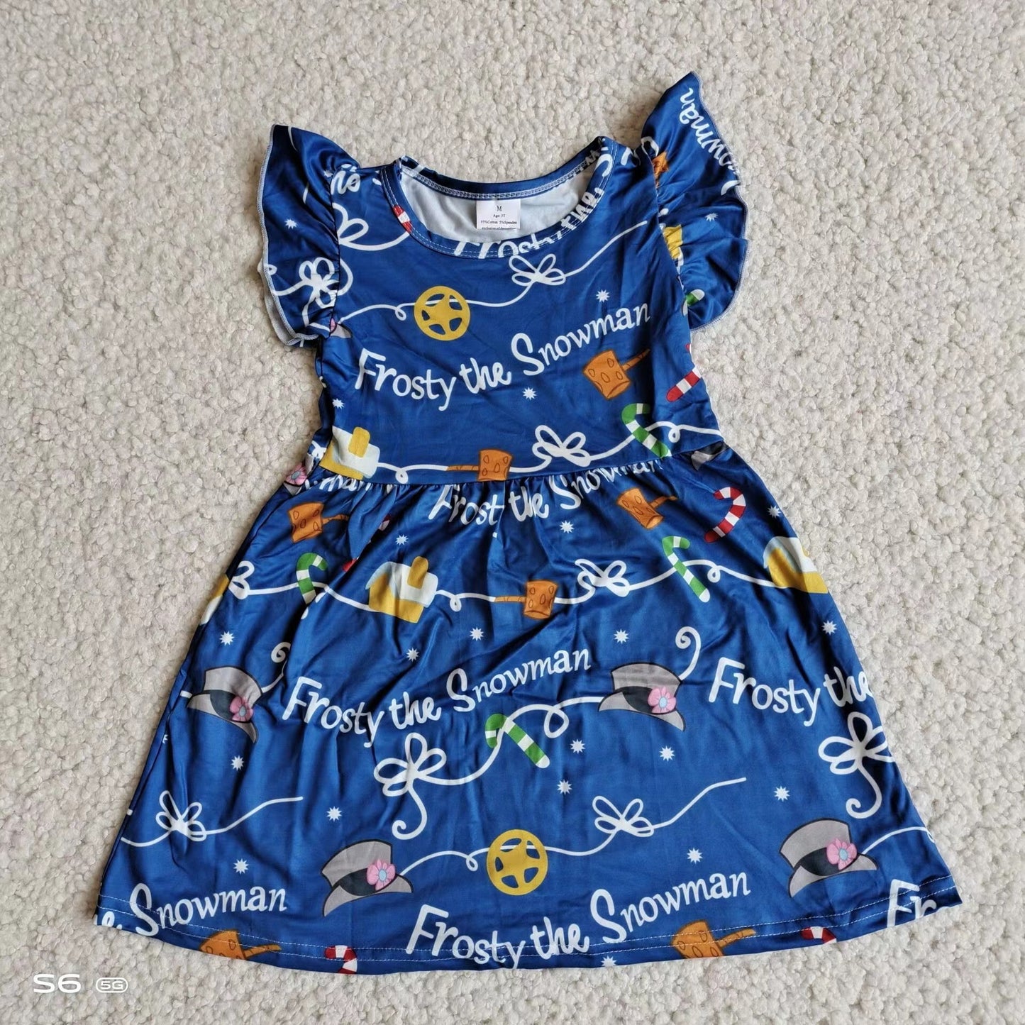 Baby girls blue bow pearl dresses