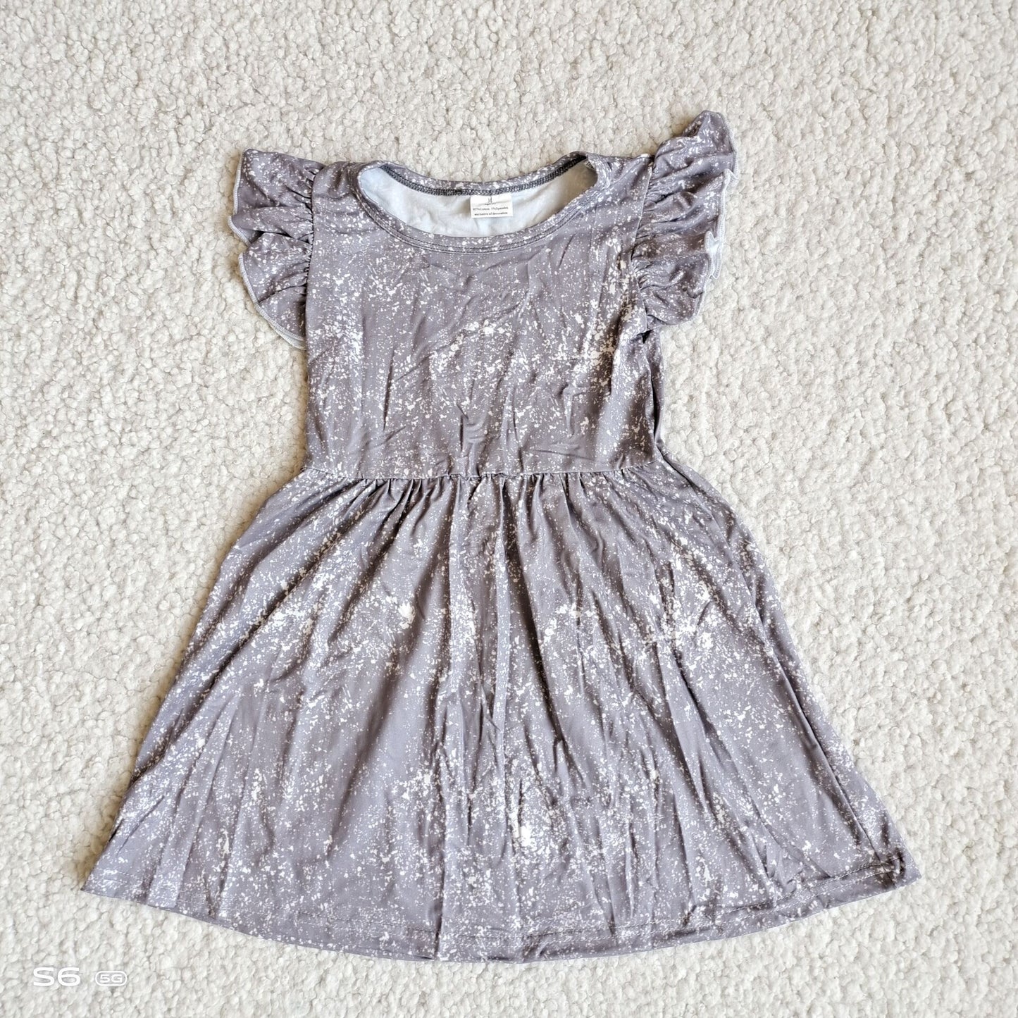 Baby girls grey dots pearl dresses