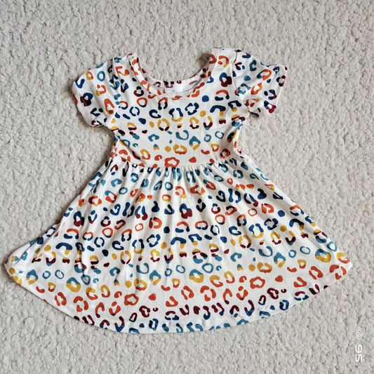 Baby girls colorful leopard twirl dresses