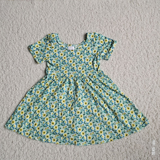 Baby girls sunflower twirl dresses