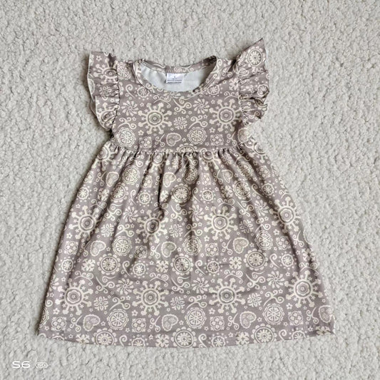 Baby girls grey floral pearl dresses