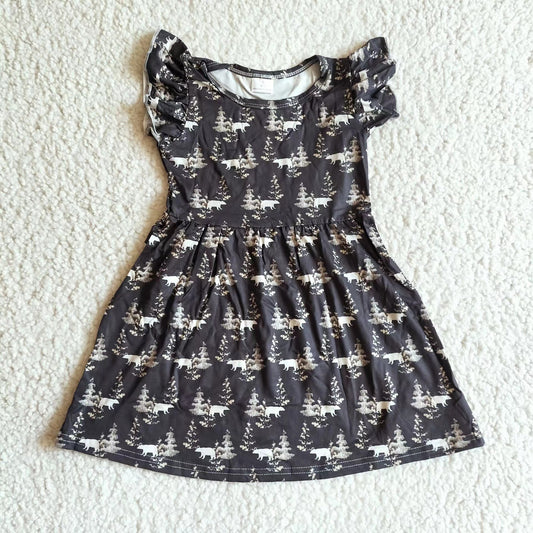 Baby girls black tree pearl dresses