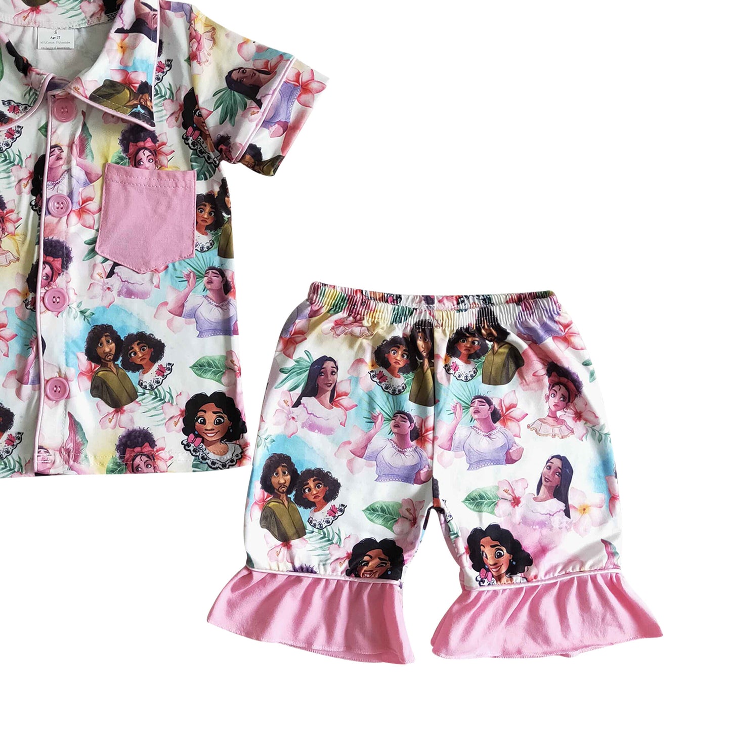 Baby girls movie cartoon summer shorts pajamas sleepwear