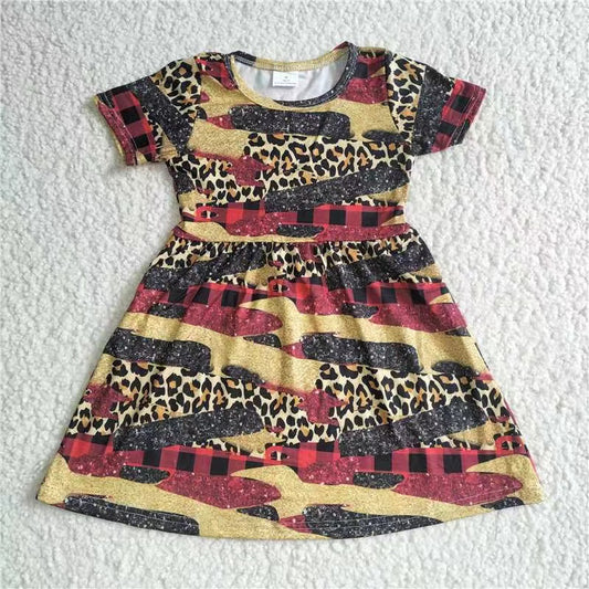 Baby girls black red short sleeve dresses