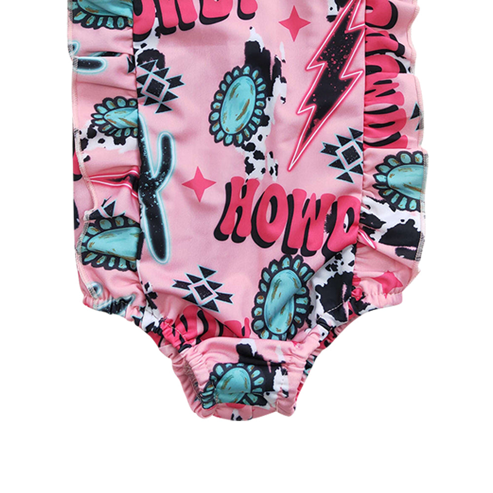 Baby Girls Summer Western Howdy One Piece swimsuits