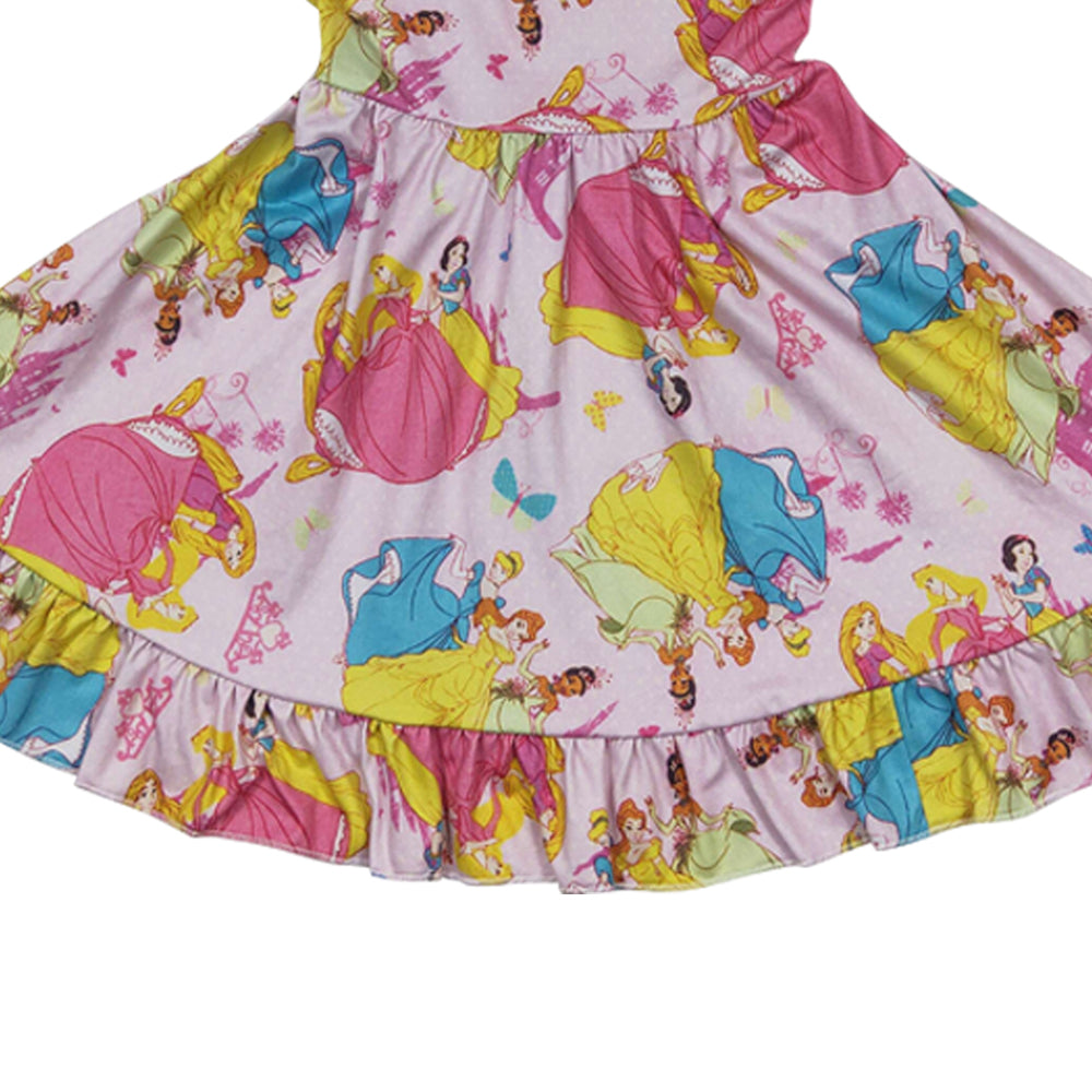 Baby Girls Pink Princess Strap Knee Length Dresses