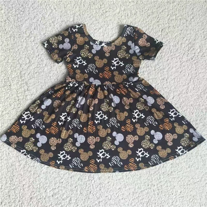 Baby girls black short sleeve dresses