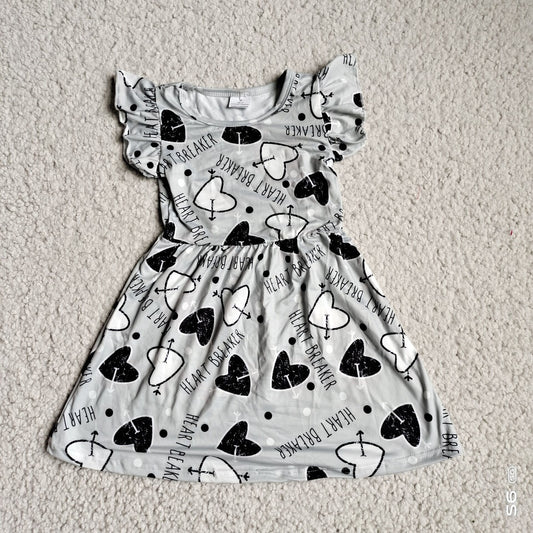 Baby girls black heart pearl dresses