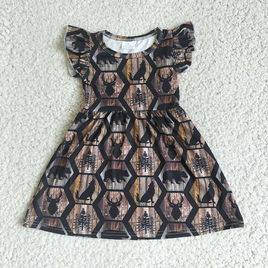 Baby girls black bear pearl dresses