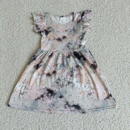 Baby girls grey tie dye pearl dresses