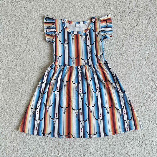 Baby girls cow stripe pearl dresses