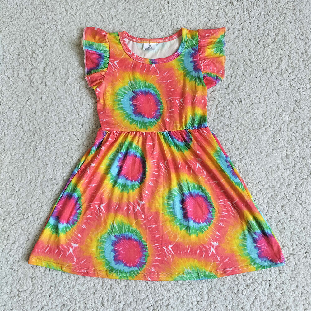 Baby girls tie dye pearl dresses