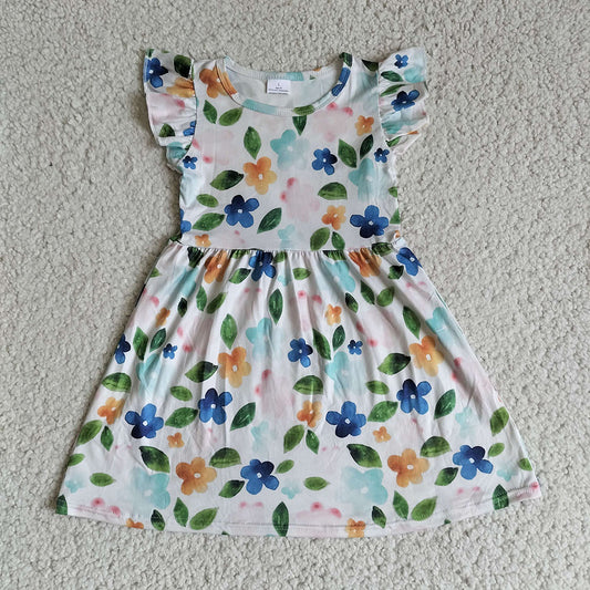 Baby girls green flower pearl dresses