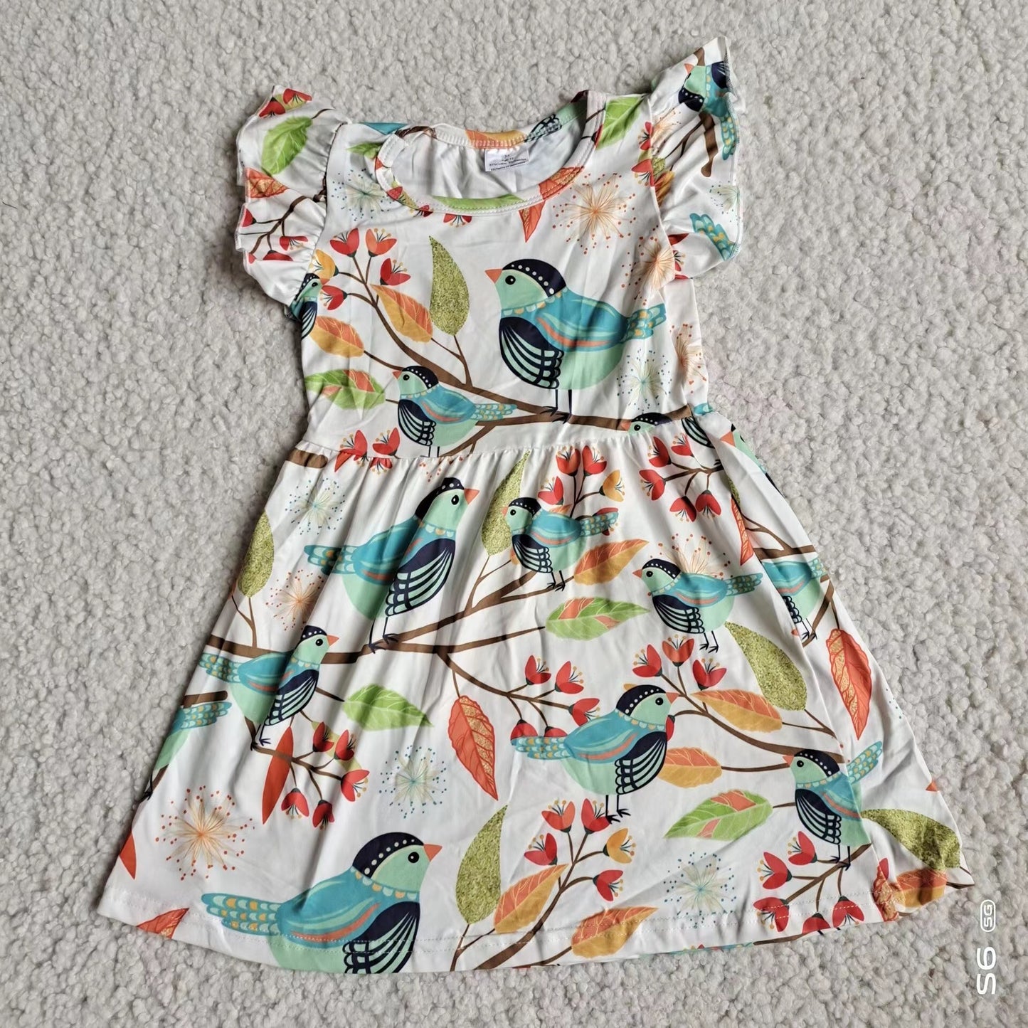 Baby girls bird tree pearl dresses