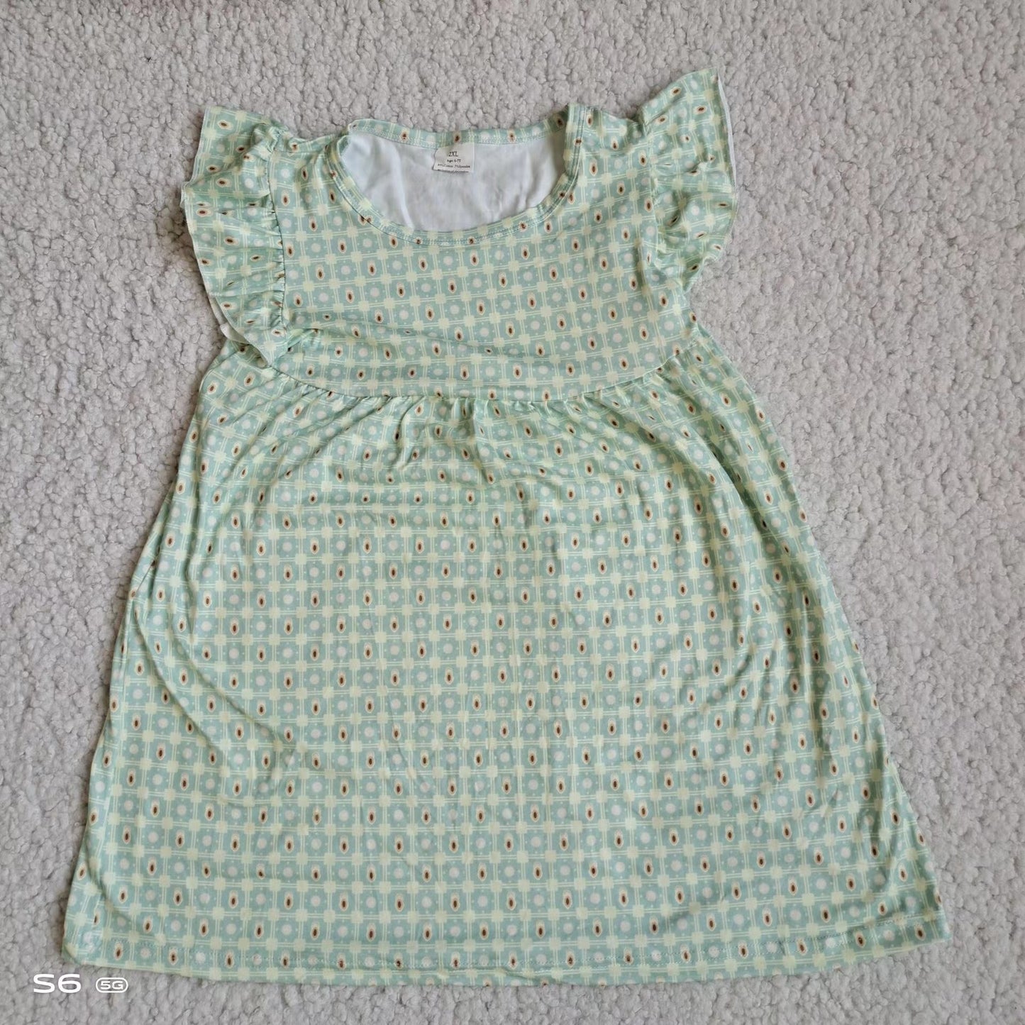 Baby girls green color pearl dresses