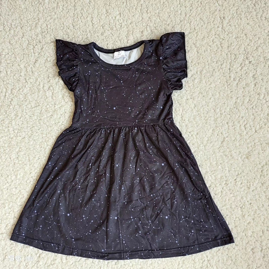 Baby girls black dots pearl dresses