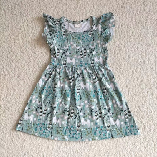 Baby girls western green pearl dresses