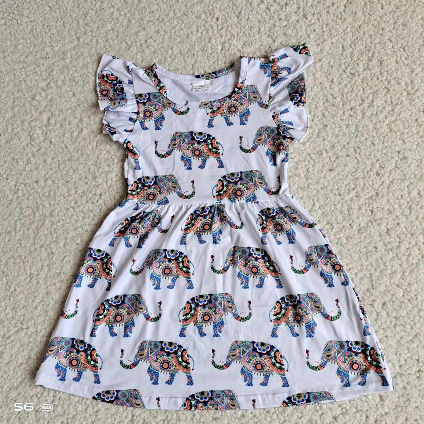 Baby girls elephant pearl dresses