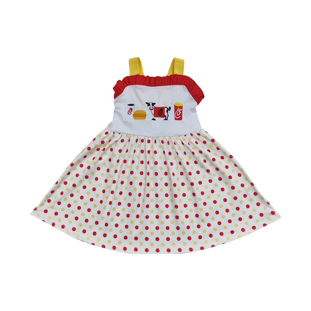 Baby Girls Cow Milk Knee Length Dresses