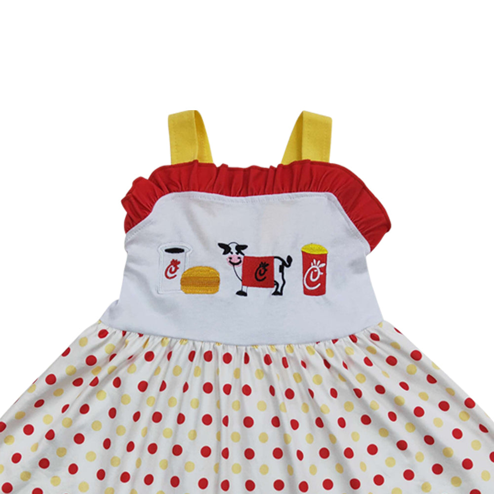 Baby Girls Cow Milk Knee Length Dresses