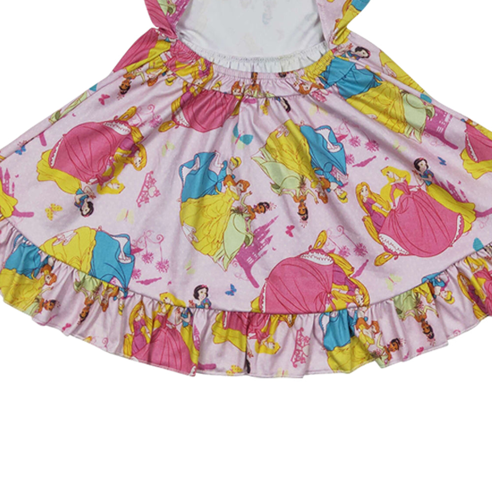 Baby Girls Pink Princess Strap Knee Length Dresses