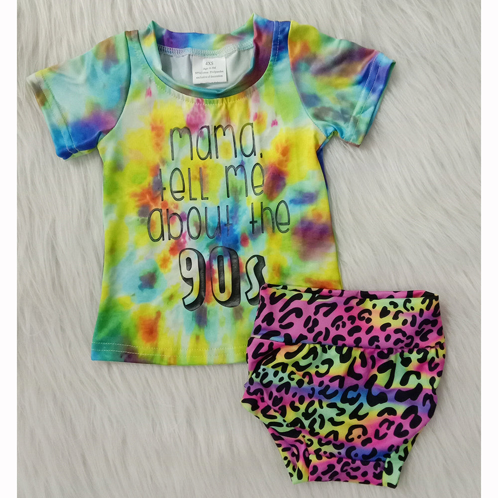 Colorful tie-dyed leopard Size bummie set