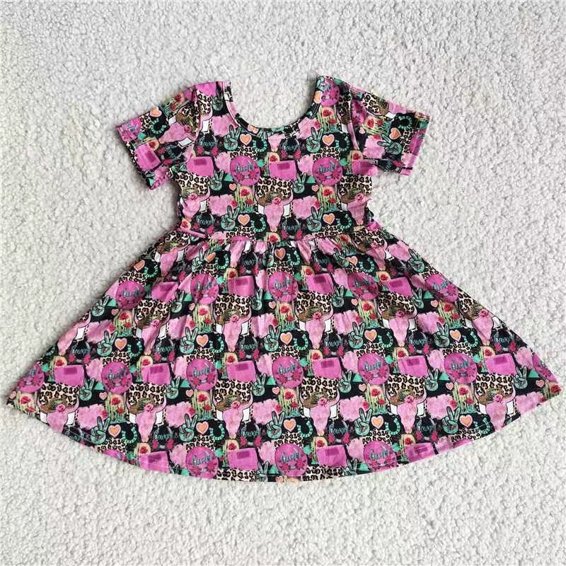 Baby girls purple western twirl dresses