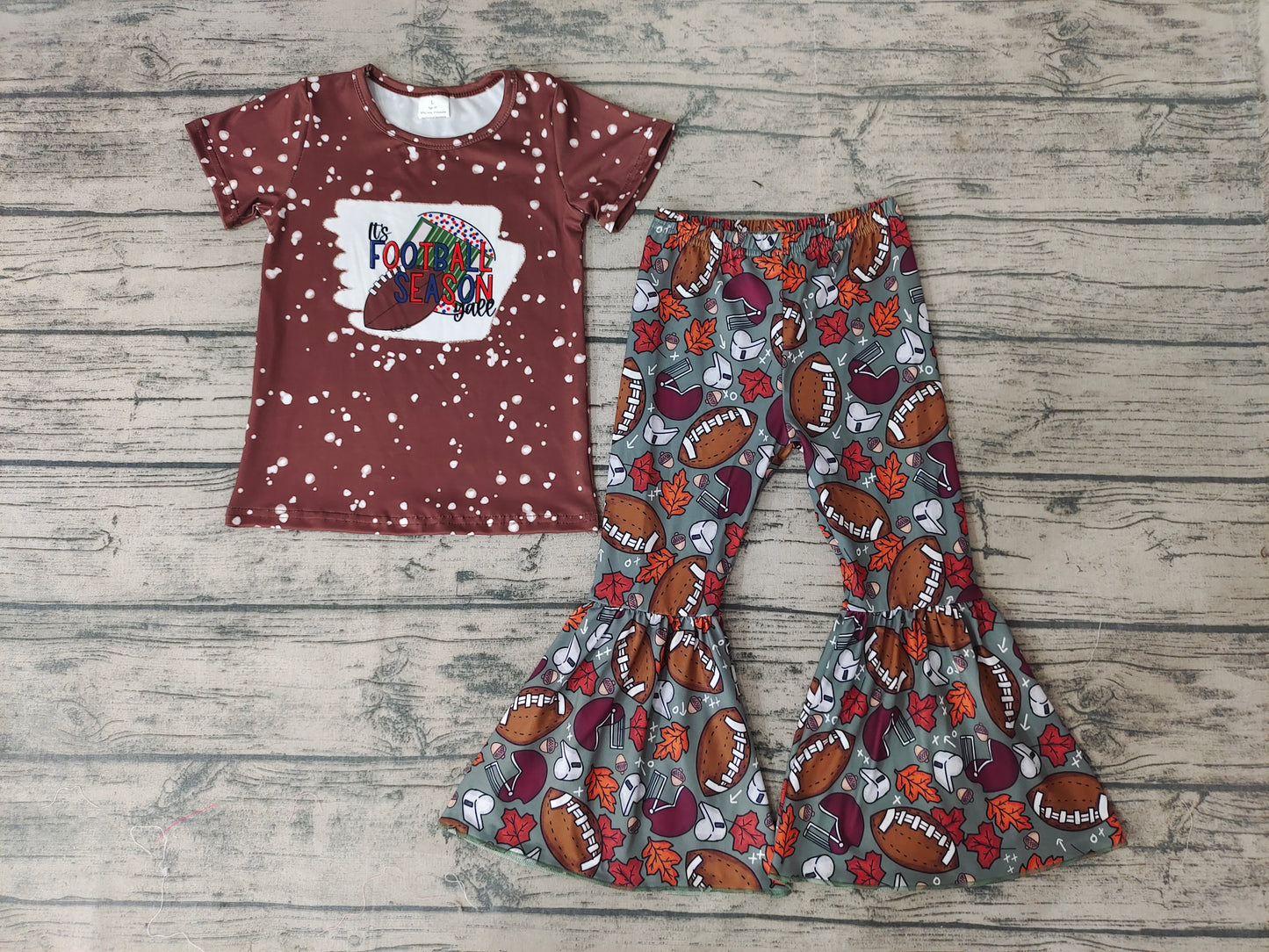 Baby Girls Football Season Fall Bell Pants Sets