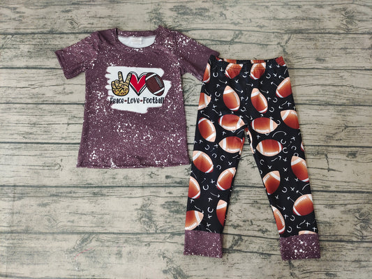 baby boys peace love football pants clothing sets