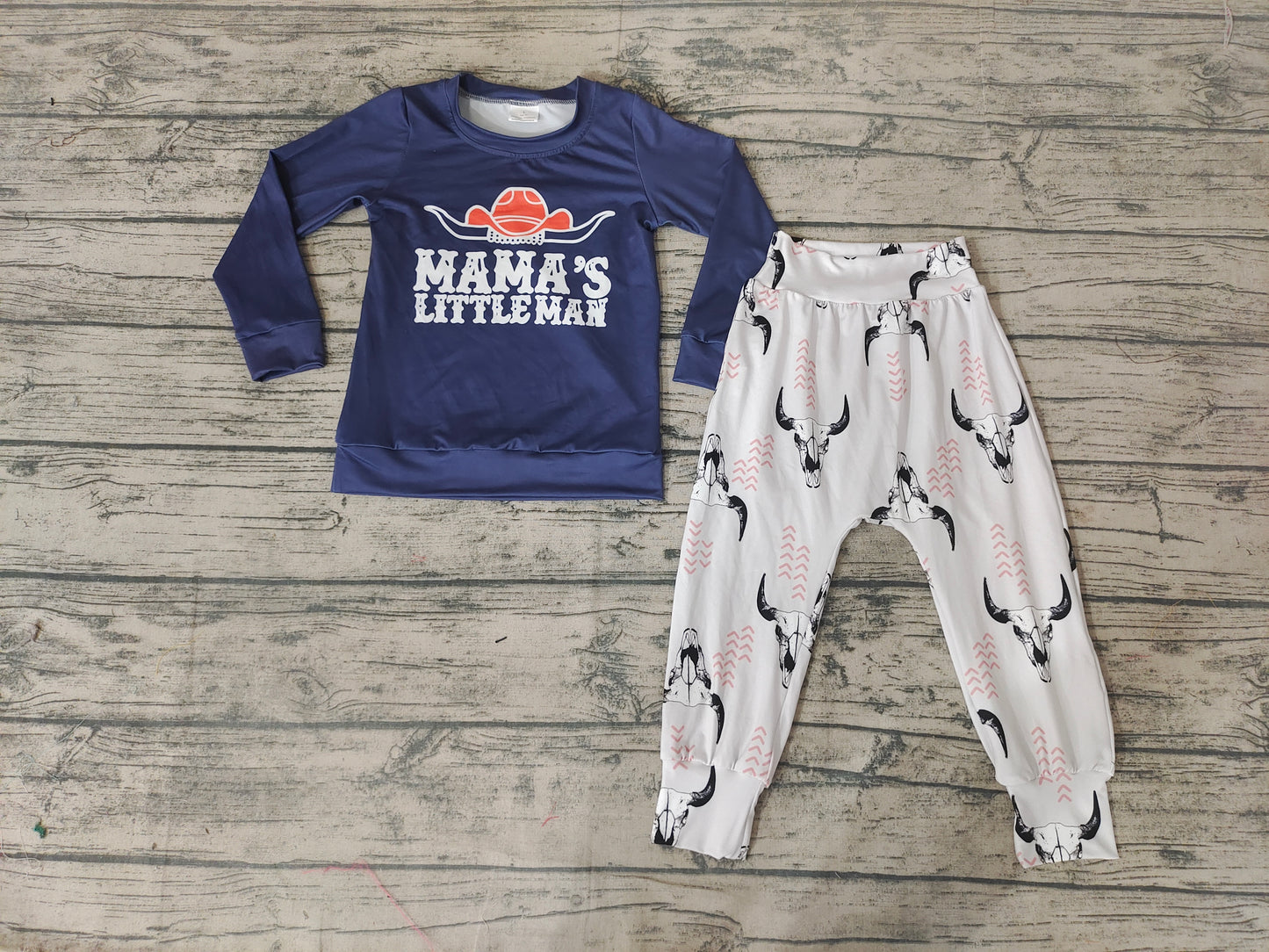 Baby Boys mama little man pants Fall spring clothes sets