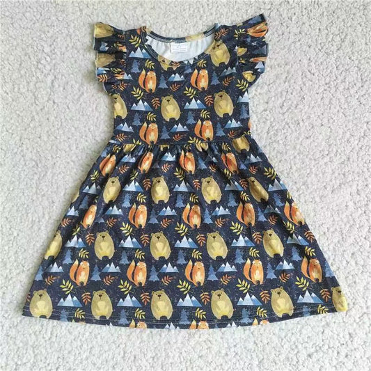 Baby girls fox leaves pearl dresses