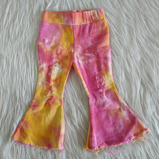 Tie dye bell jeans