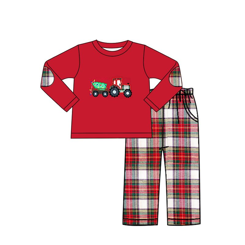 Baby boys Christmas tractor pants clothes sets